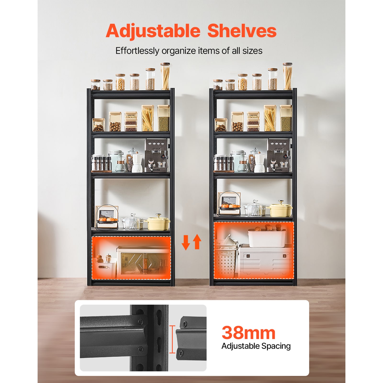 Storage Shelves 16" D X 32" W X 72" H 5-tier Garage Storage Shelving_maomaolike.com